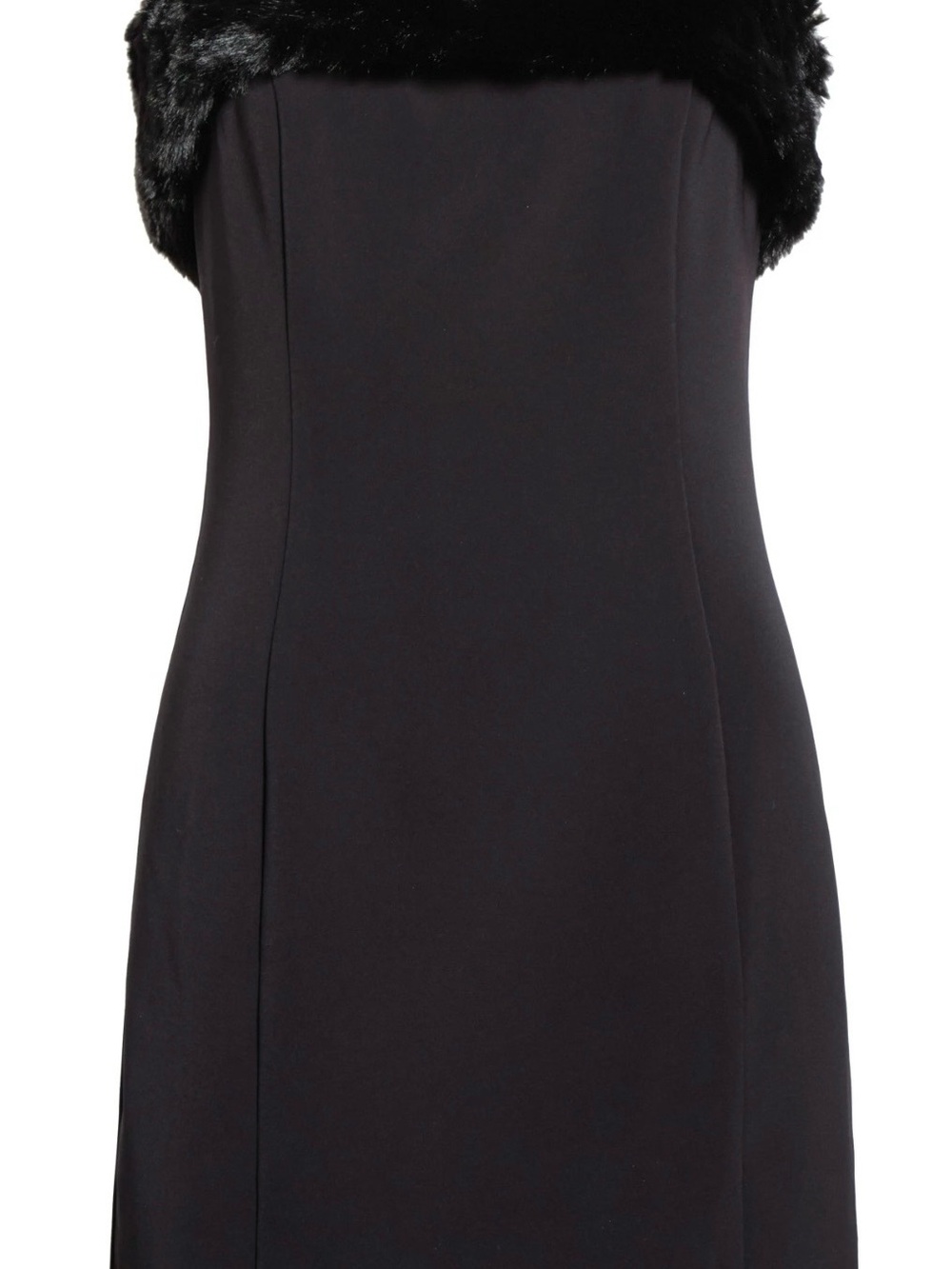 ASTR Black Strapless Dress with Fur Trim